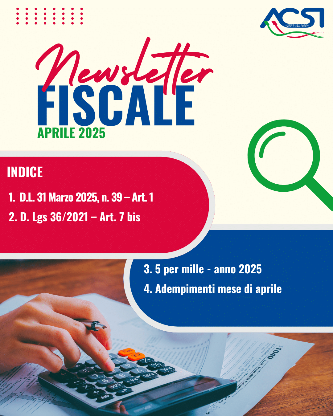 NEWSLETTER FISCALE ACSI &ndash; APRILE 2025