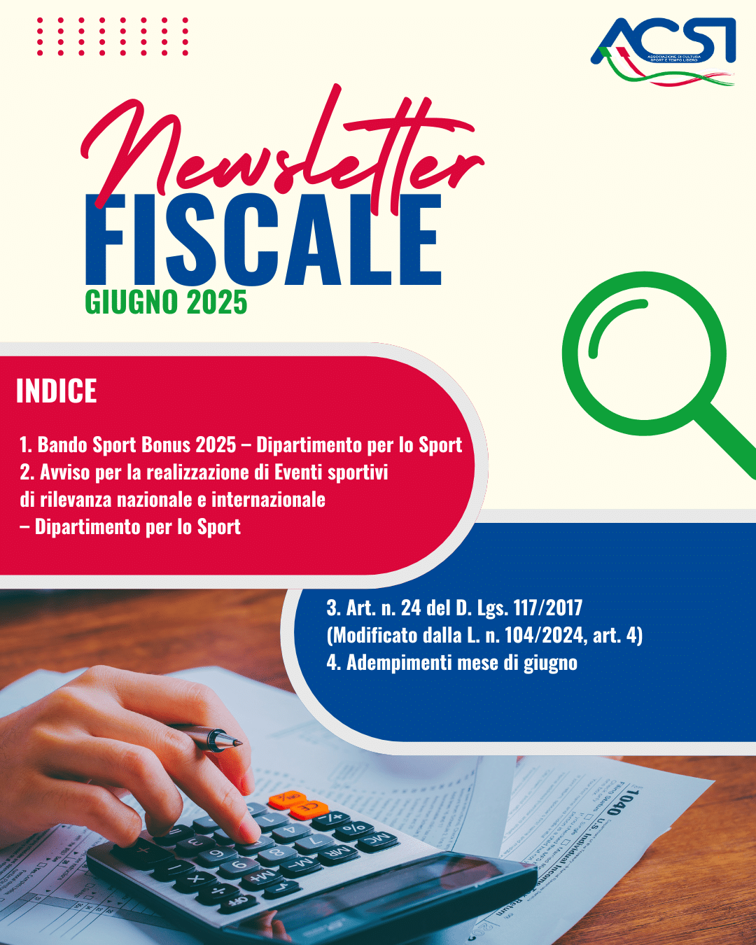 NEWSLETTER FISCALE ACSI &ndash; GIUGNO 2025