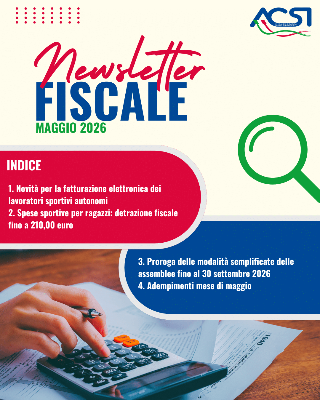 NEWSLETTER FISCALE ACSI &ndash; MAGGIO 2026